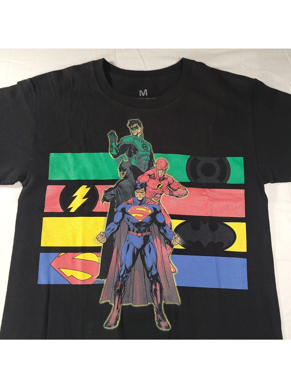 DC Super Heros Graphic Crewneck Short Sleeve T-Shirt Youth Boys Size M Black